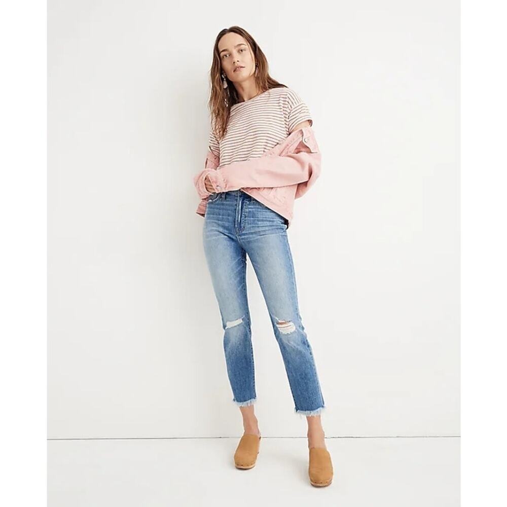 Madewell Jeans Women's 25 The Perfect Vintage Medium Wash‎ High Rise Distressed